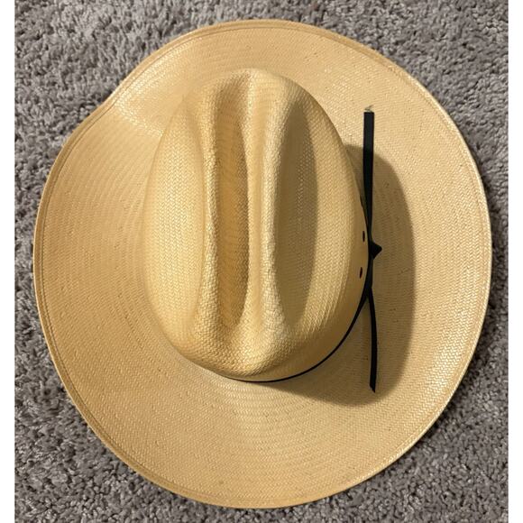 Stetson Genuine Handwoven Formosan Western Straw Hat Size 56 (7) main image 8